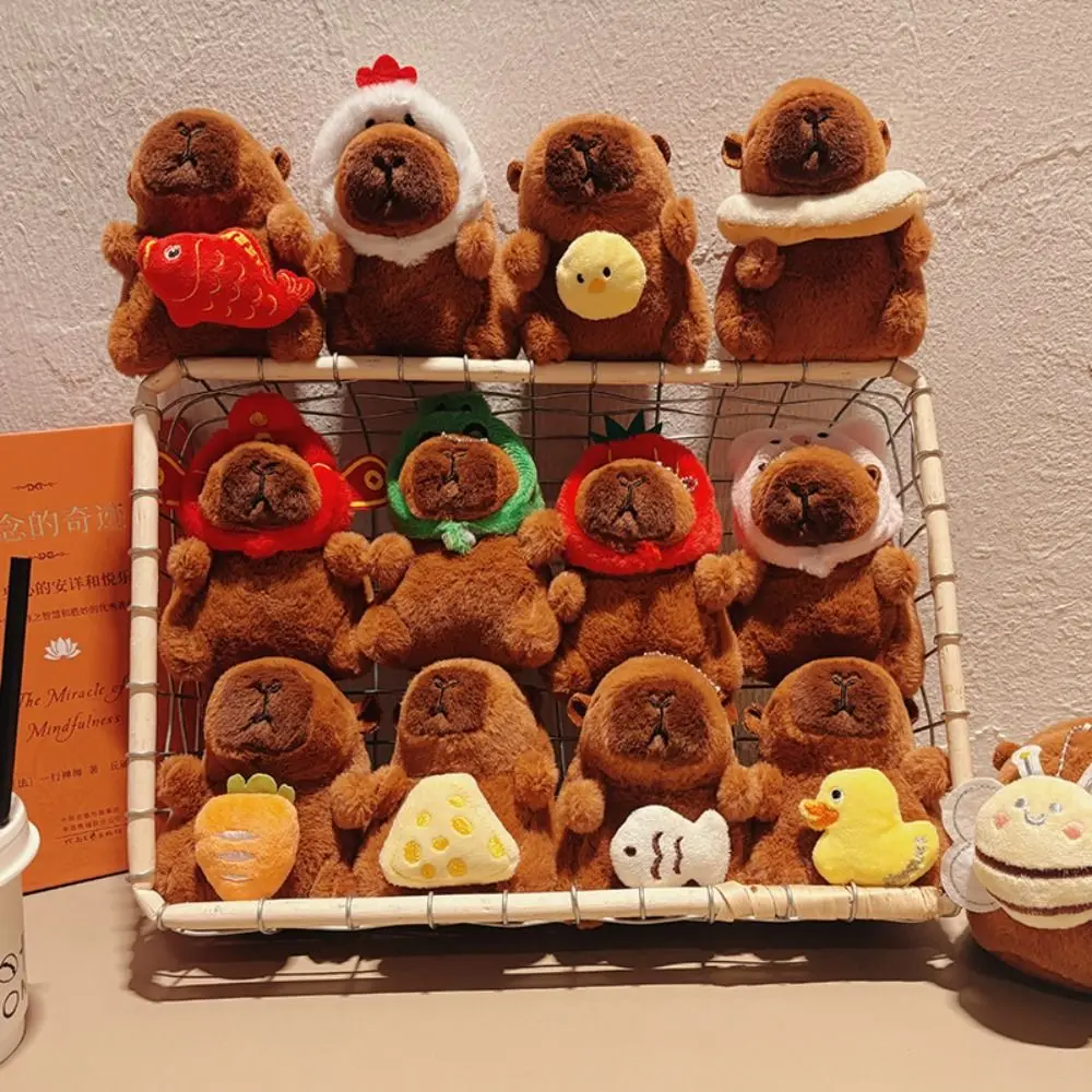 Colgante de capibara de simulación de felpa creativo, bolsa de dibujos animados suave, adornos colgantes para niños