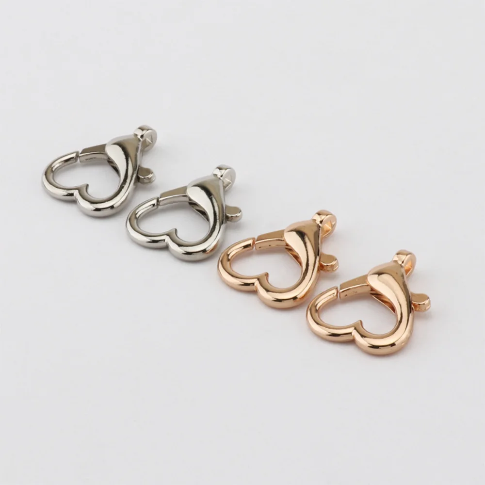 

5/10/20PCS Metal Big Heart Shaped Lobster Clasp Zinc Alloy Love Keychain Hook Buckle DIY Bag Toy Pendant Connecting Accessories
