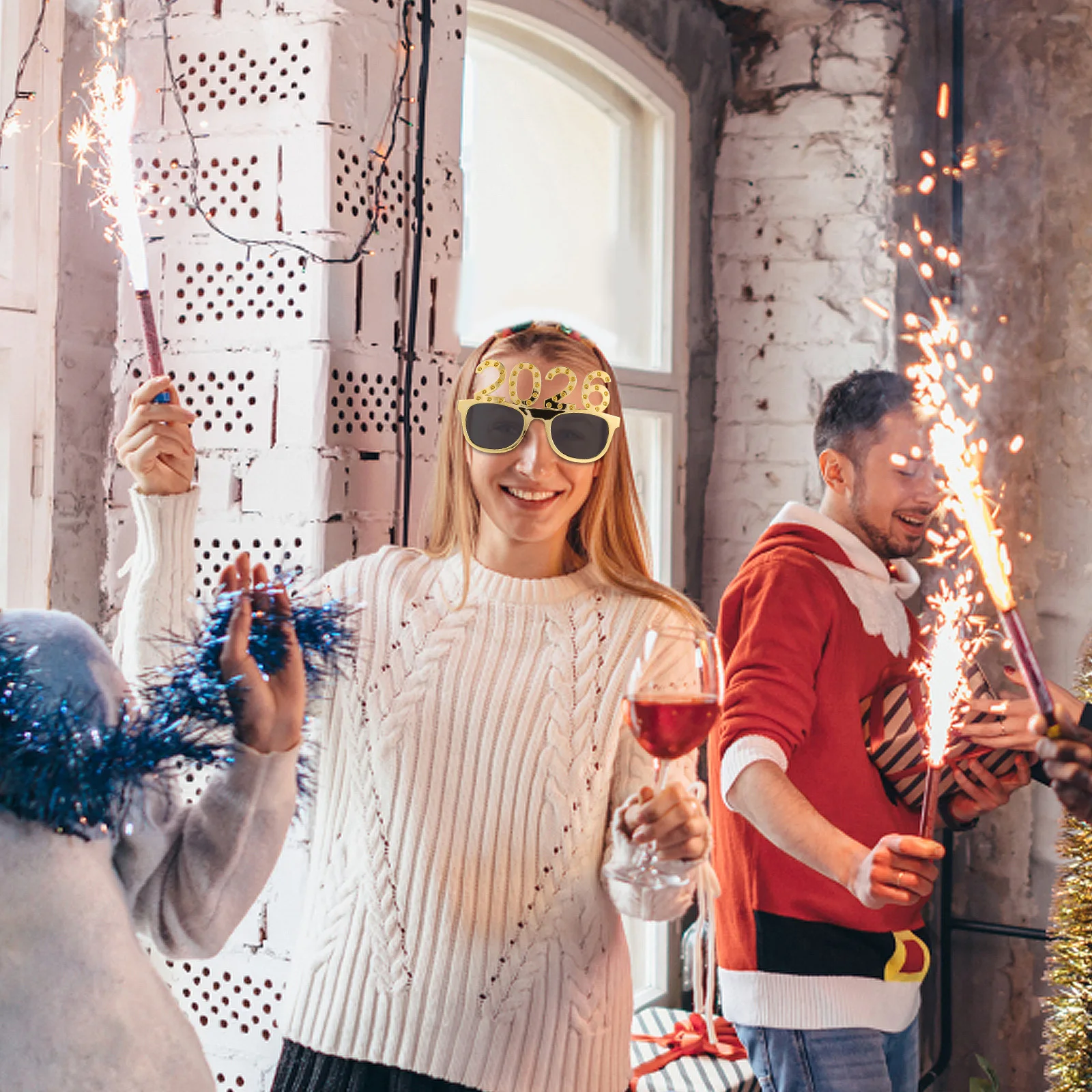 

2026 очки, блестящие праздничные очки, реквизит для фотобудки, выпускной, Рождество, Новогодняя вечеринка, 2026 очки для глаз, Новый год