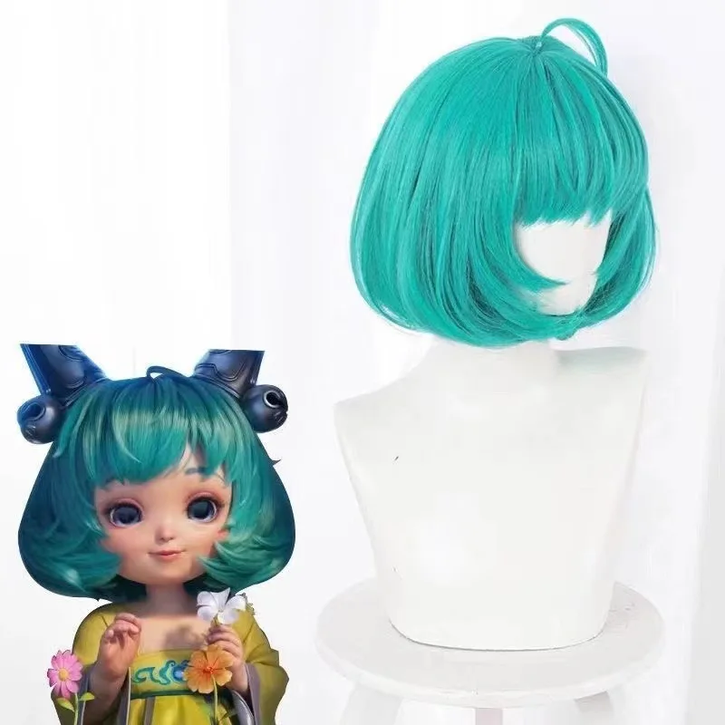 King Of Glory 漫画コスプレウィッグ Cai Wenji 内向きカールふわふわ内向きカール顔整形ウィッグ