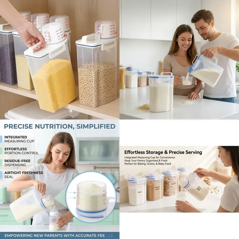for  Transparent  Food Storage Container Moisture-proof Kitchen Organizer Dispenser Sealed Grain Storage Box