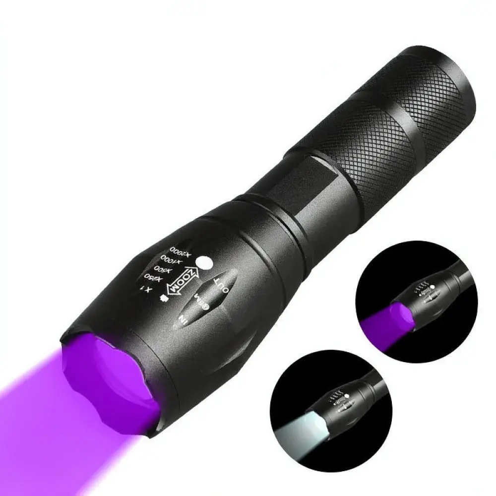 Advanced UV Flashlight 365nm Ultraviolet Light Detector Pet Fungal Skin Checker Professional Portable Inspection Lamp