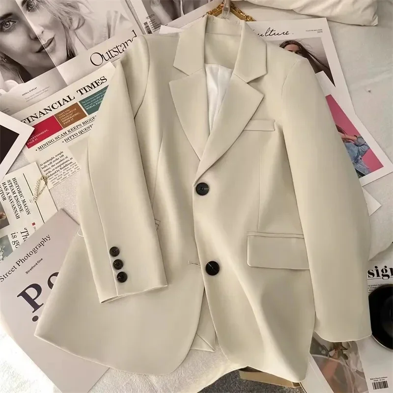 Blazer à boutonnage simple à manches longues pour femmes, vestes de combinaison pour femmes, vêtements d'extérieur élégants pour dames de bureau, nouveau