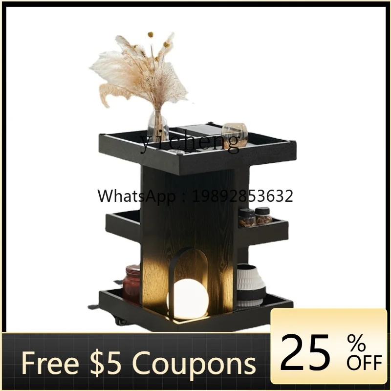 

ZZZk Sofa Side Table Movable Storage Rack with Wheels Trolley Small Apartment
