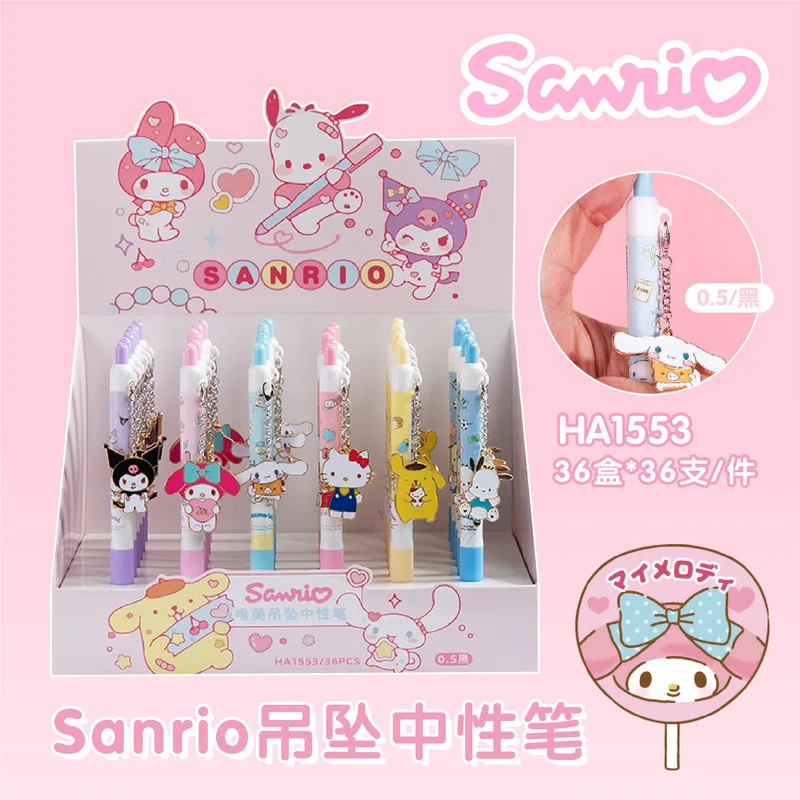 

36pcs Sanrio Cartoon Pendant Mechanical Pencil 0.5mm Pupil Propelling Pencil Kuromi Melody Hello Kitty Cute Stationery Wholesale