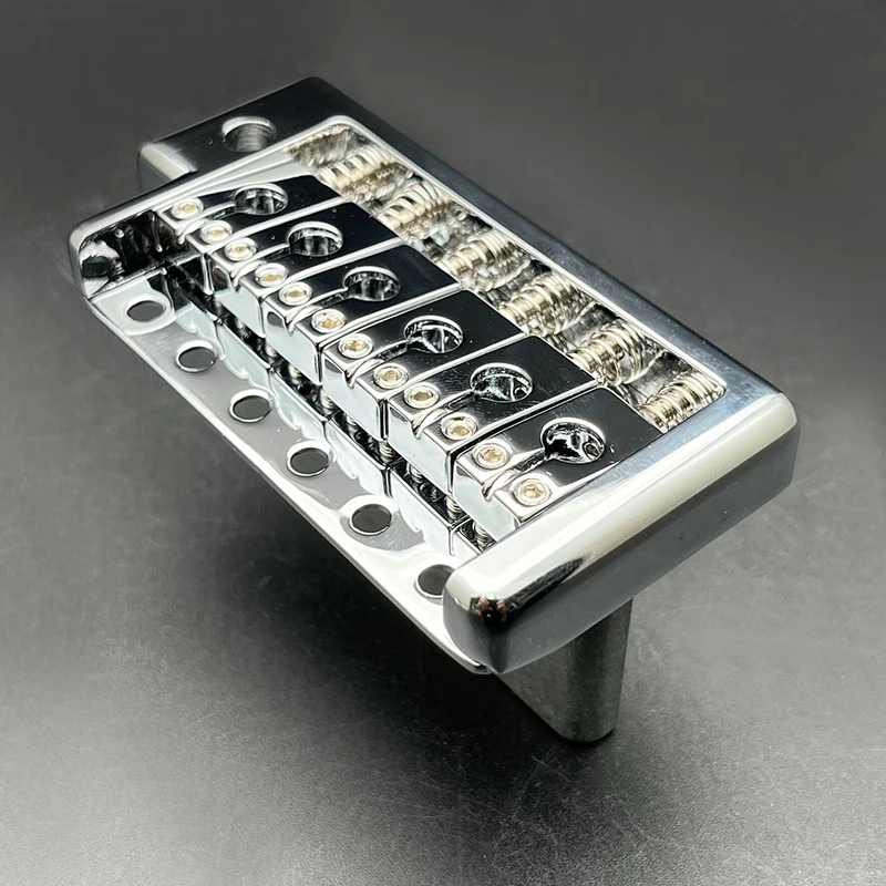 6-Sring Guitar Tremolo Bridge 84x42.5MM String Spacing 52.5MM(5x10.5MM) for ST Style Guitar Chrome Plated