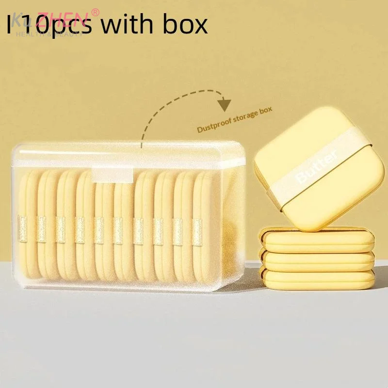 Puff de Maquiagem Super Macio em Forma de Biscoito de Manteiga, Expande ao Entrar em Contato com Água, Ferramenta de Maquiagem para Base Líquida, Dupl