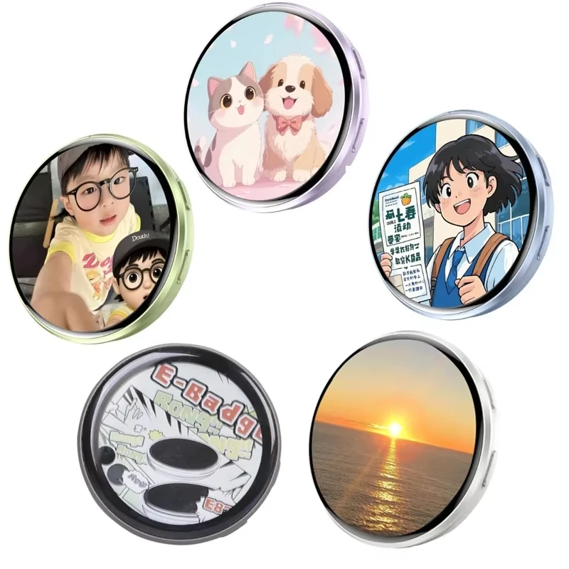 

Anime E-Badge 1.7 Inch Touch Screen LED Button Display Pin Photo Frame Cute Portable Digital Picture Viewer