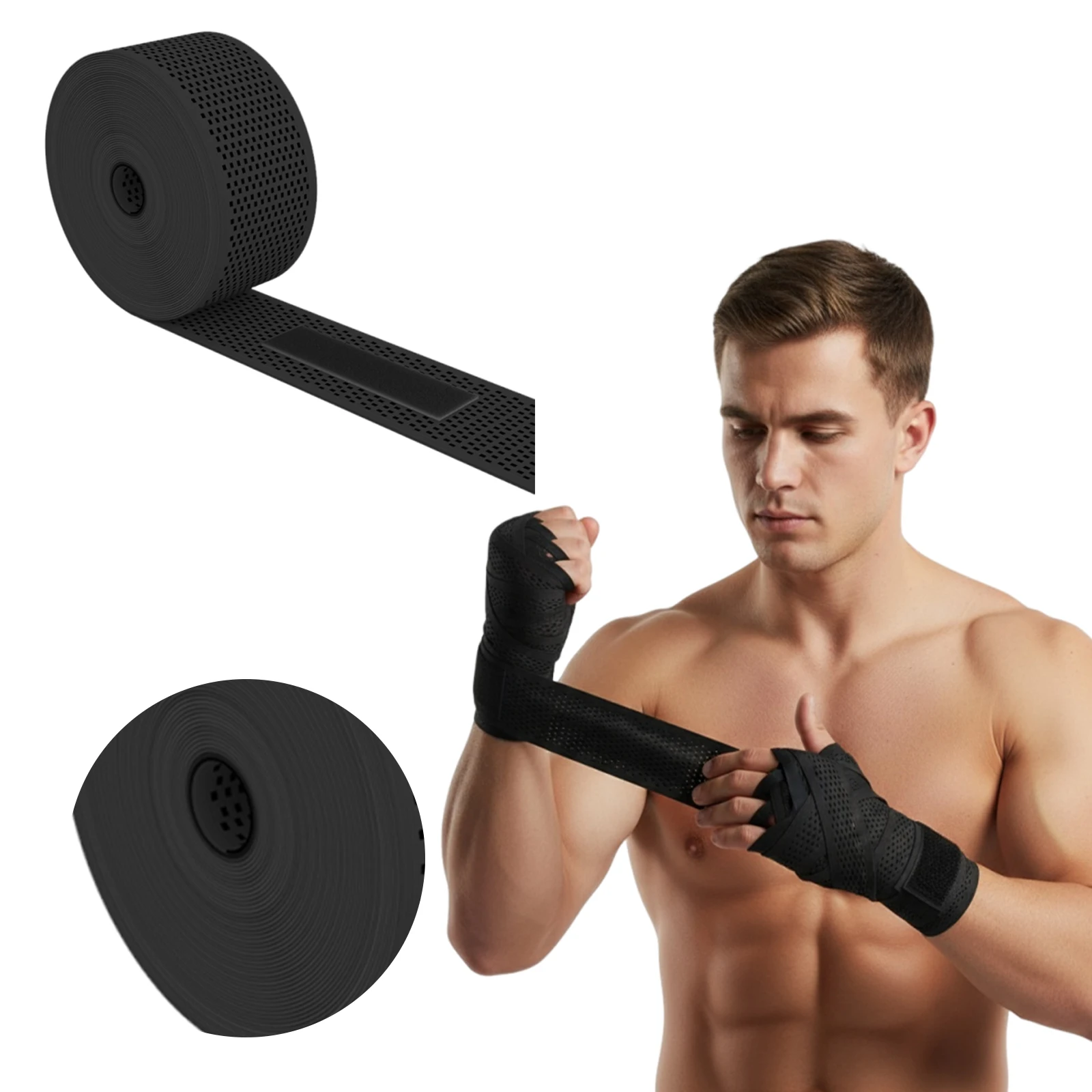 

Stretch Boxing Handwraps Wear Resist Kickboxing Training Glove Wrap Breathable Sweat-Absorbing Wristbands for Knuckle Protection