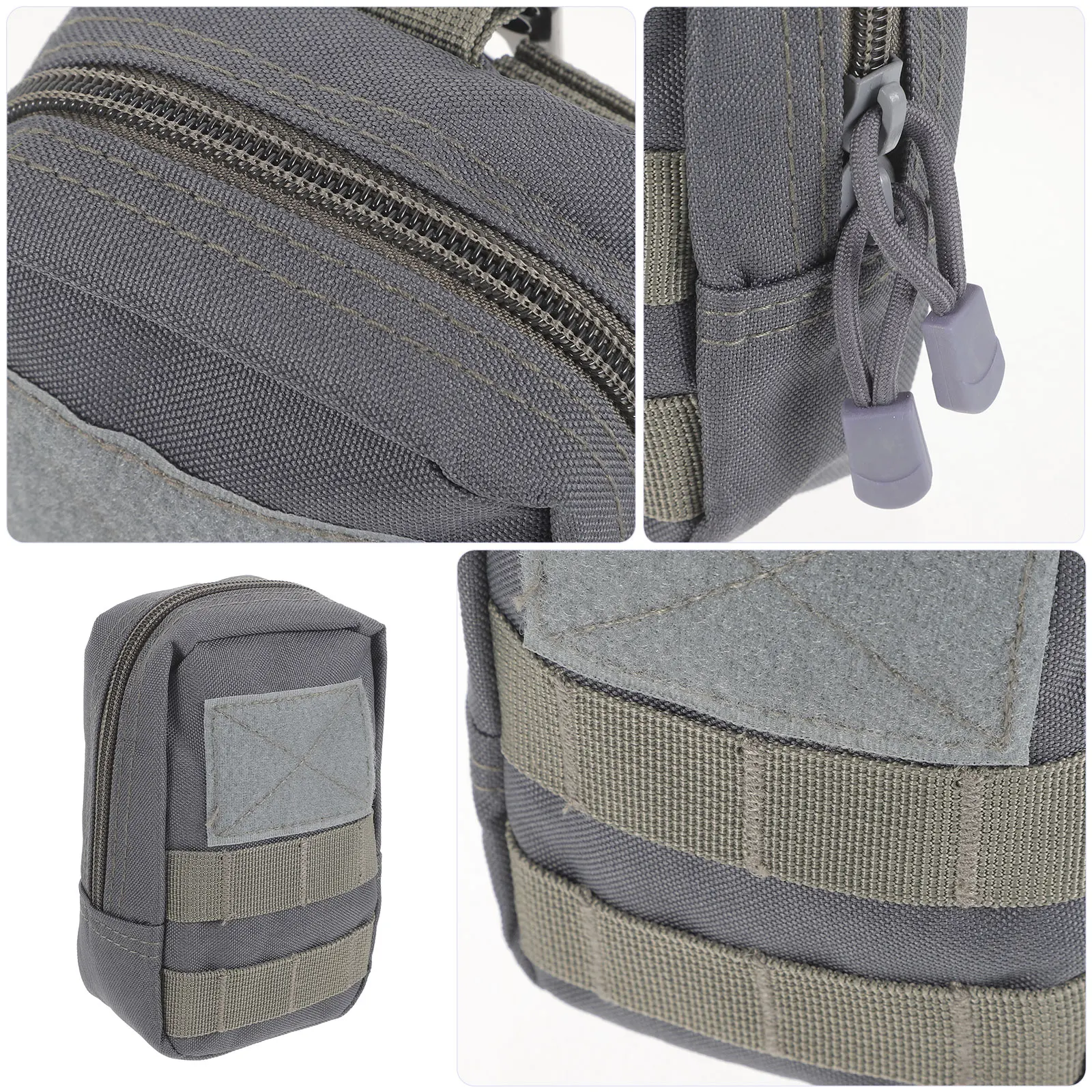 

Nylon Waist Bag Foldable Phone Pocket Gray Small Size Multi Function Men Cellphone Purse Travel Hiking Case Storage