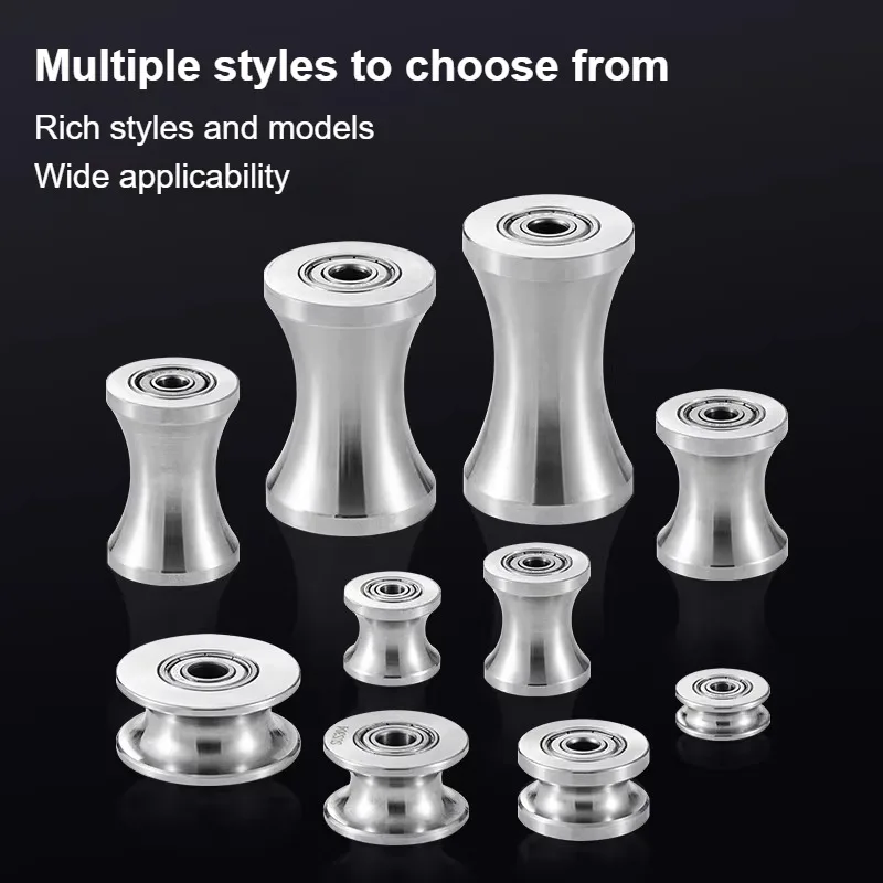 1pc 304 Stainless Steel U-shaped Groove Bearing Steel Wire Guided Fixed Wheel Household Hardware Accessories Roller Bearing