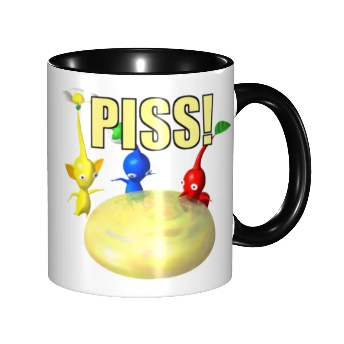 Maßgeschneiderte animierte Cartoon-Spiele Pikmin Piss Becher DIY Keramik Tee Milch Kaffeetasse