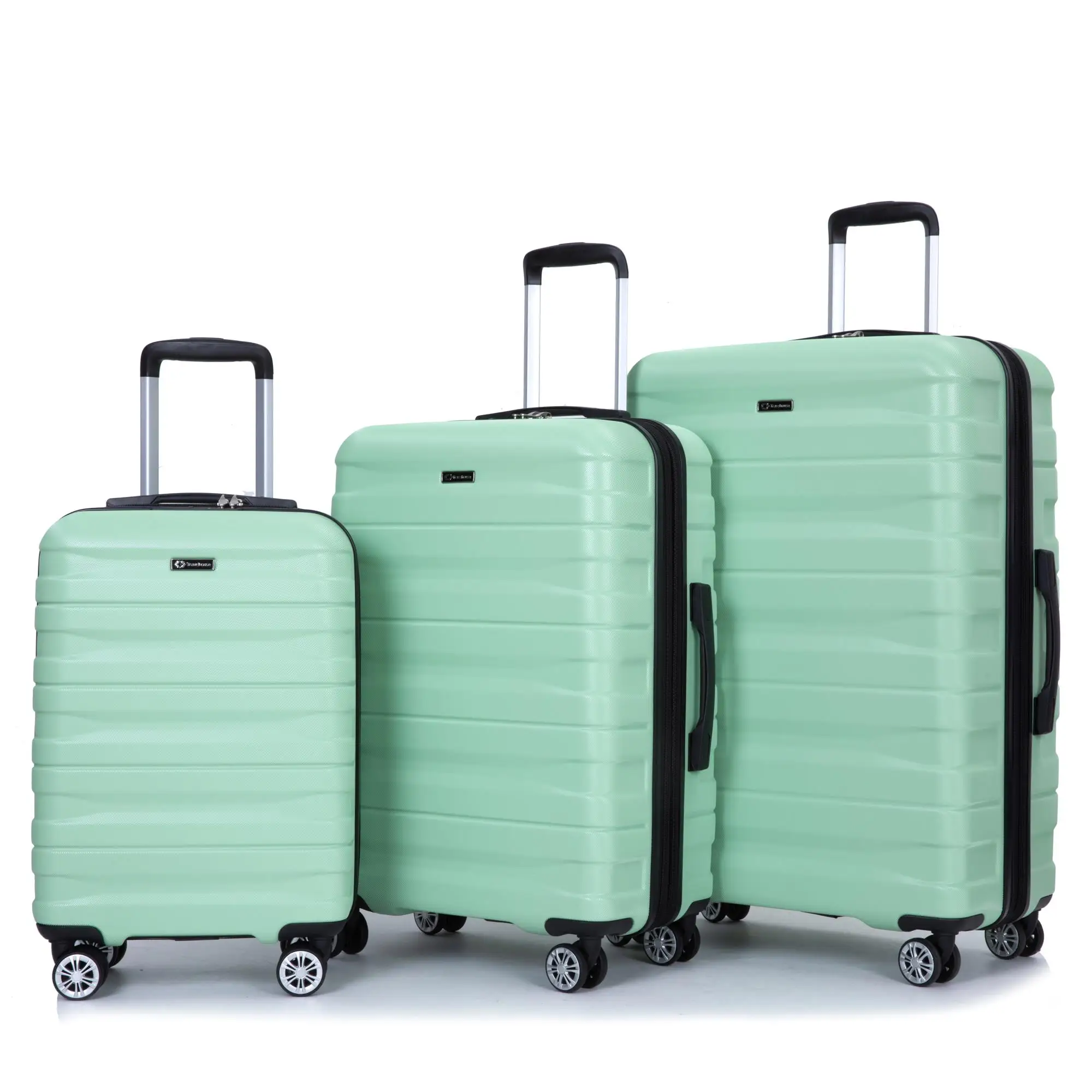 Light Green 3-Piece Expandable Luggage Set - Durable PC Suitcases with Double Spinner Wheels, TSA Lock & Hooks (21/25/29 inch)