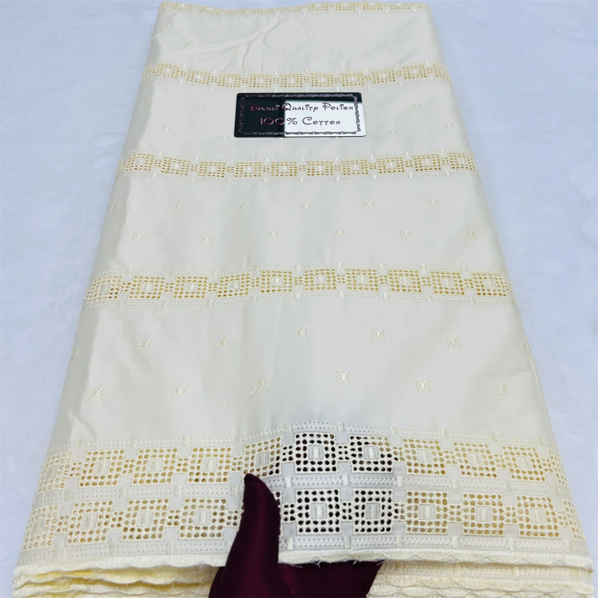 High Quality New 5yards 100% Cotton Tribute Satin Lace Fabric,High-grade Soft Delicate Fabric for Women\'s/Men\'s Cloth TV4-1028-1