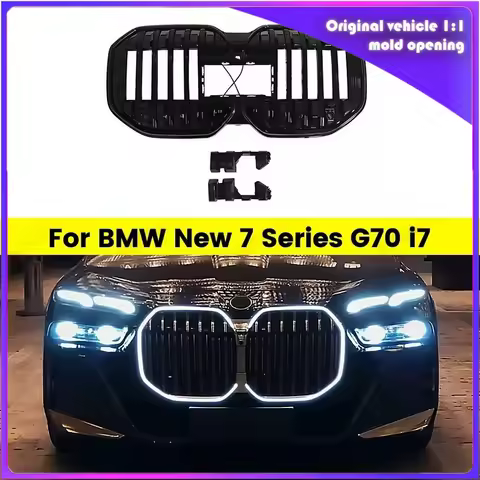 Car LED Light Luminous Grille For BMW New 7 Series G70 i7 Bright Black Kidney Front Grill Grid M Sport With Lamp Refit Accessory