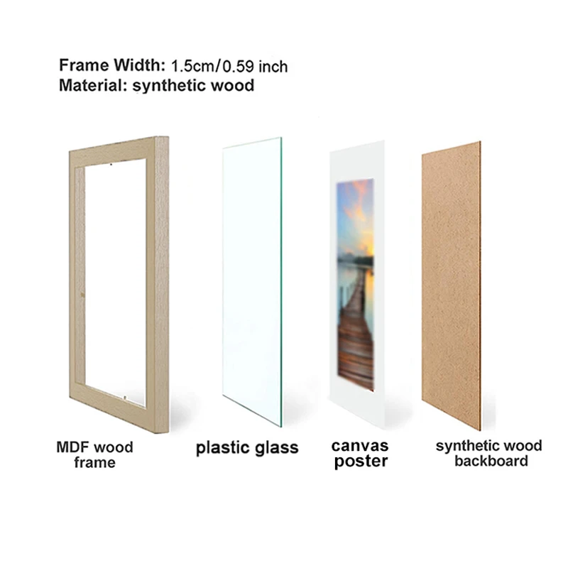 1/2/3pcs Wood Picture Frame A4 8X12in Honors Certificate Document Frame Wooden Photo Frame for Wall Hanging Desktop Disply view 6