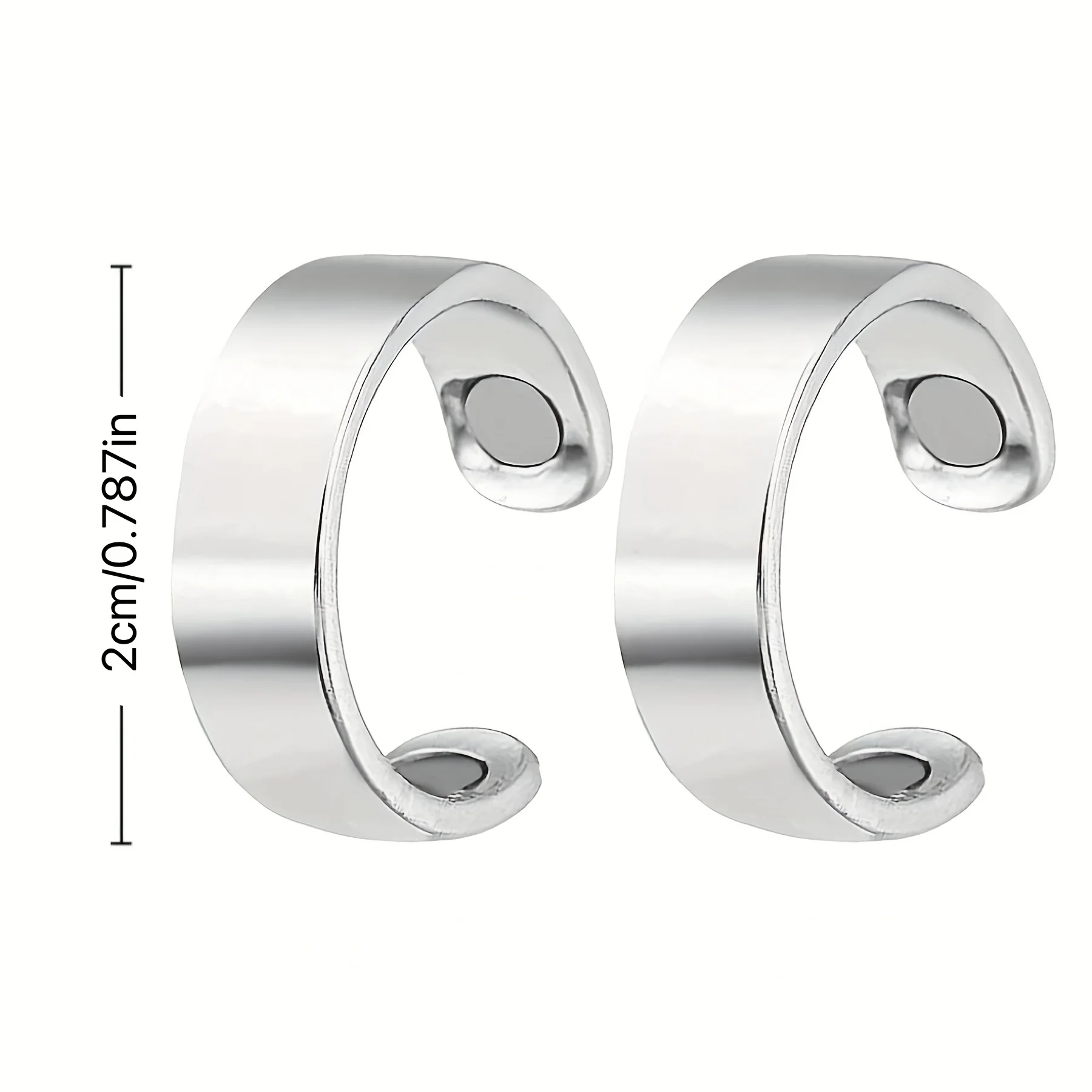 2 pacote de anel magnético de drenagem linfática perda de peso emagrecimento anel magnético elegante anel de abertura magnética unisex