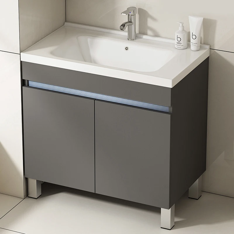 HYS Deepening Basin Honeycomb Aluminum Bathroom Floor-to-ceiling integrated ceramic wash basin Combined washbasin