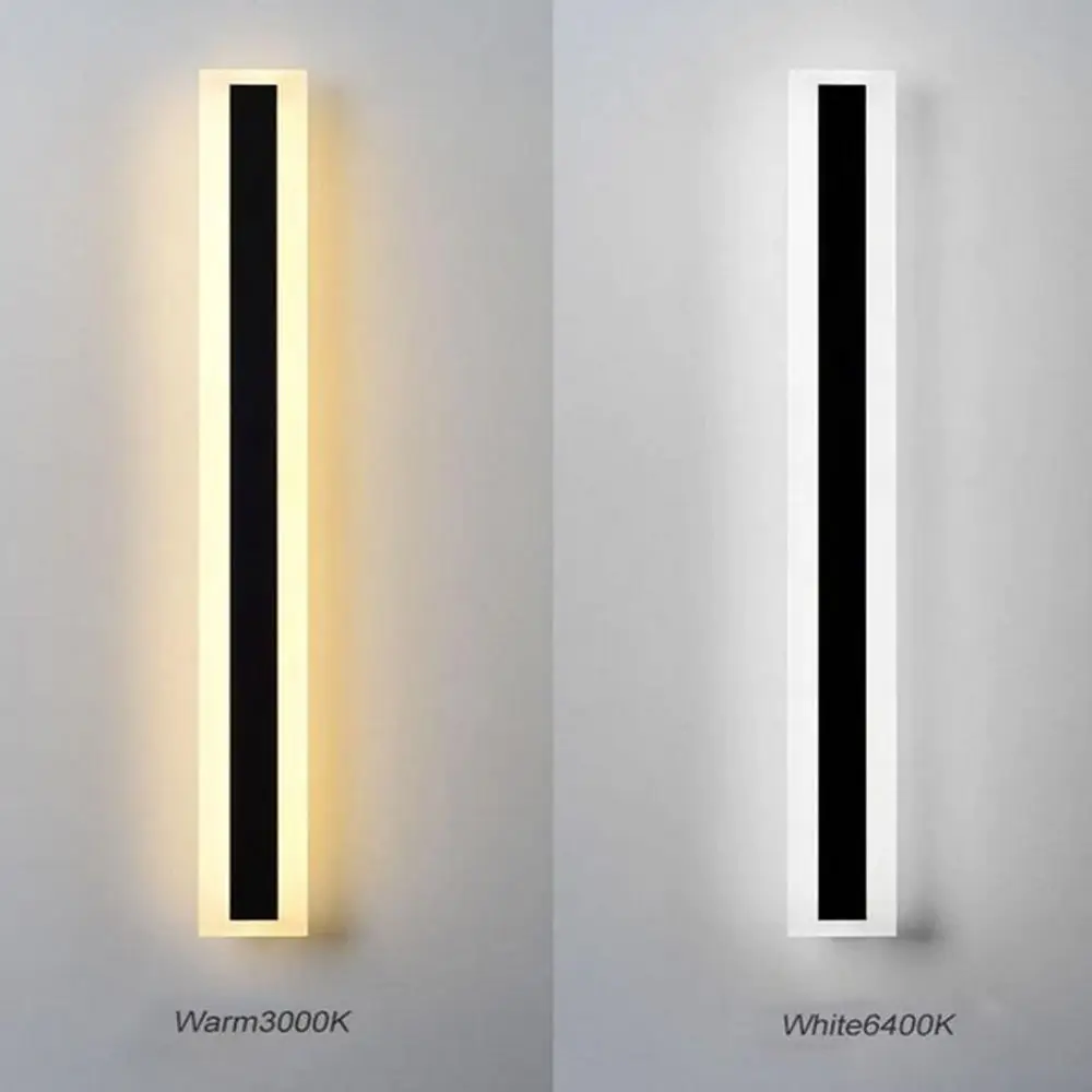 Black Modern Outdoor LED Linear Wall Light IP65 Waterproof Garden Wall Lamp For Wall Surface Mounted Lighting