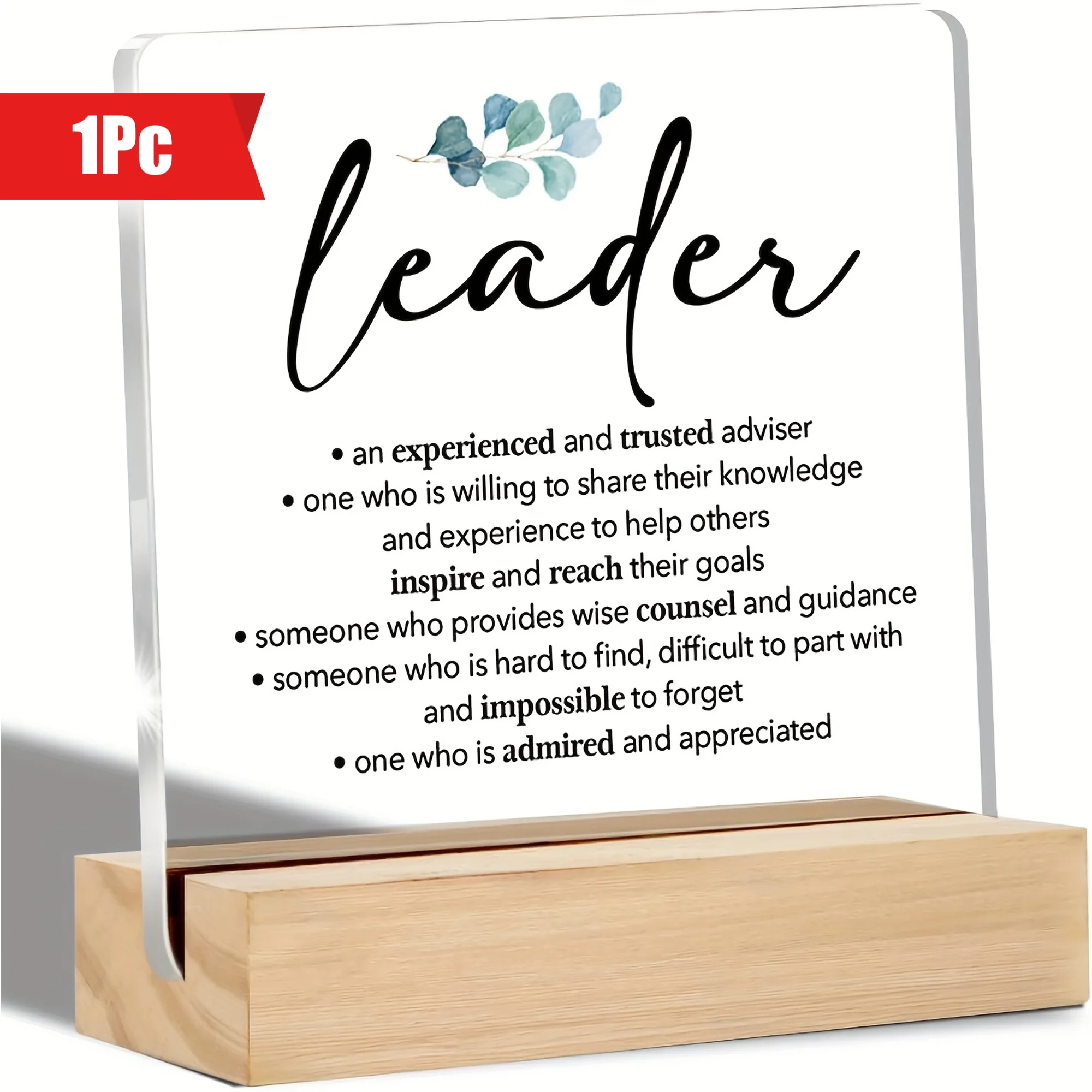 1pc Gratitude Showcase Thank You Leader Acrylic Plaque Sign A Heartfelt Appreciation Gift for Boss Desk Decor Office Keepsake