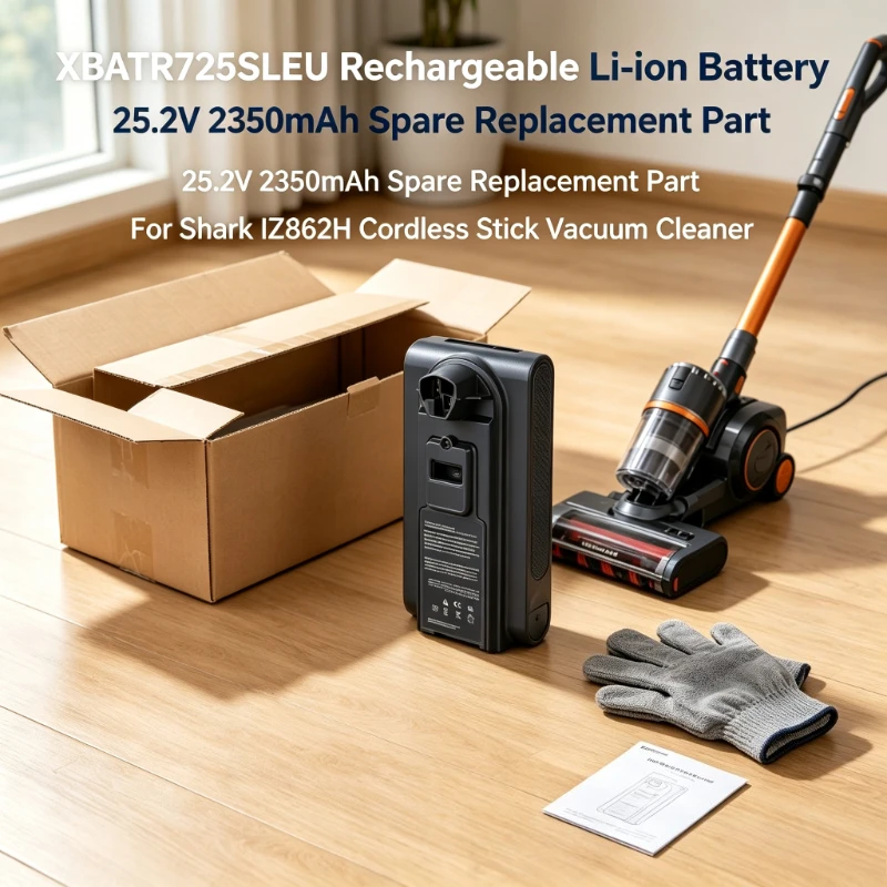XBATR725SLEU 25.2V 2350mAh Rechargeable Li-ion Battery for Shark IZ862H Cordless Stick Vacuum Cleaner Spare Replacement Part