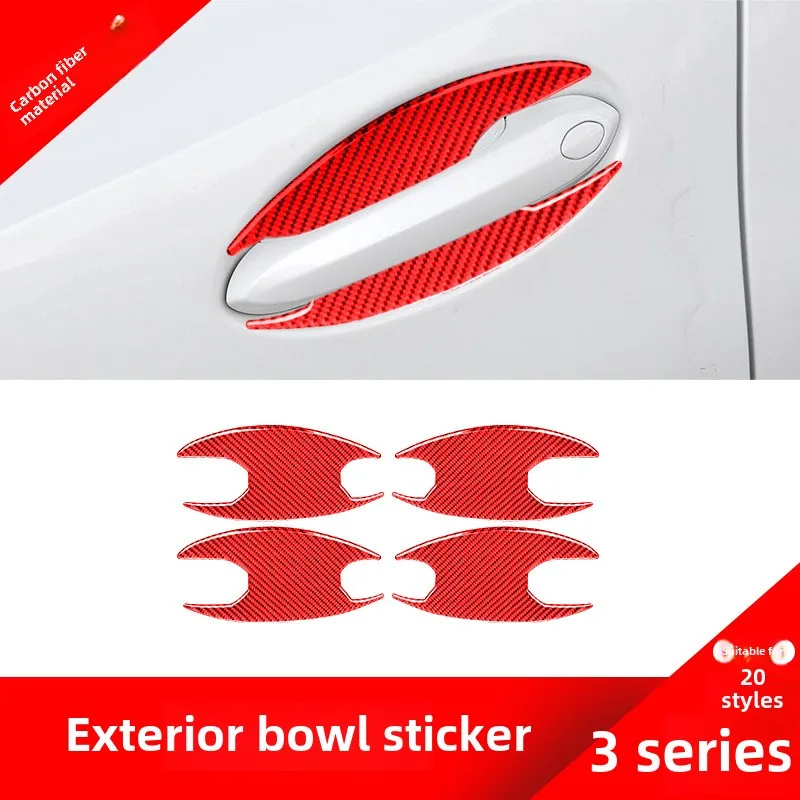 

Suitable for Bmw20-21New Style3SeriesG20Interior Modified Car Door Door Handle Red Carbon Fiber Decorative Sticker