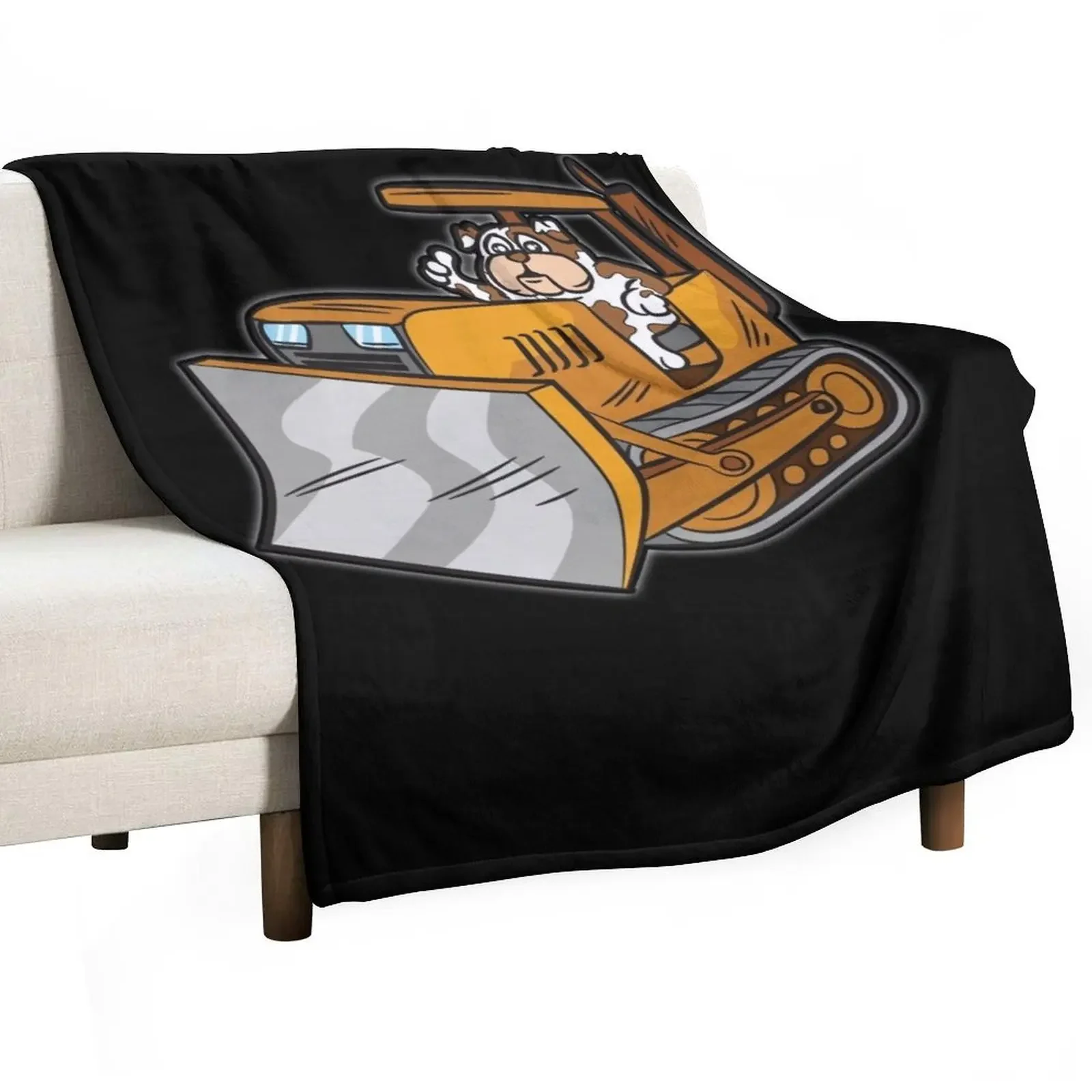 BULDOGG BULLDOZER Heavy excavator operator Throw Blanket Bed Hairys Blankets