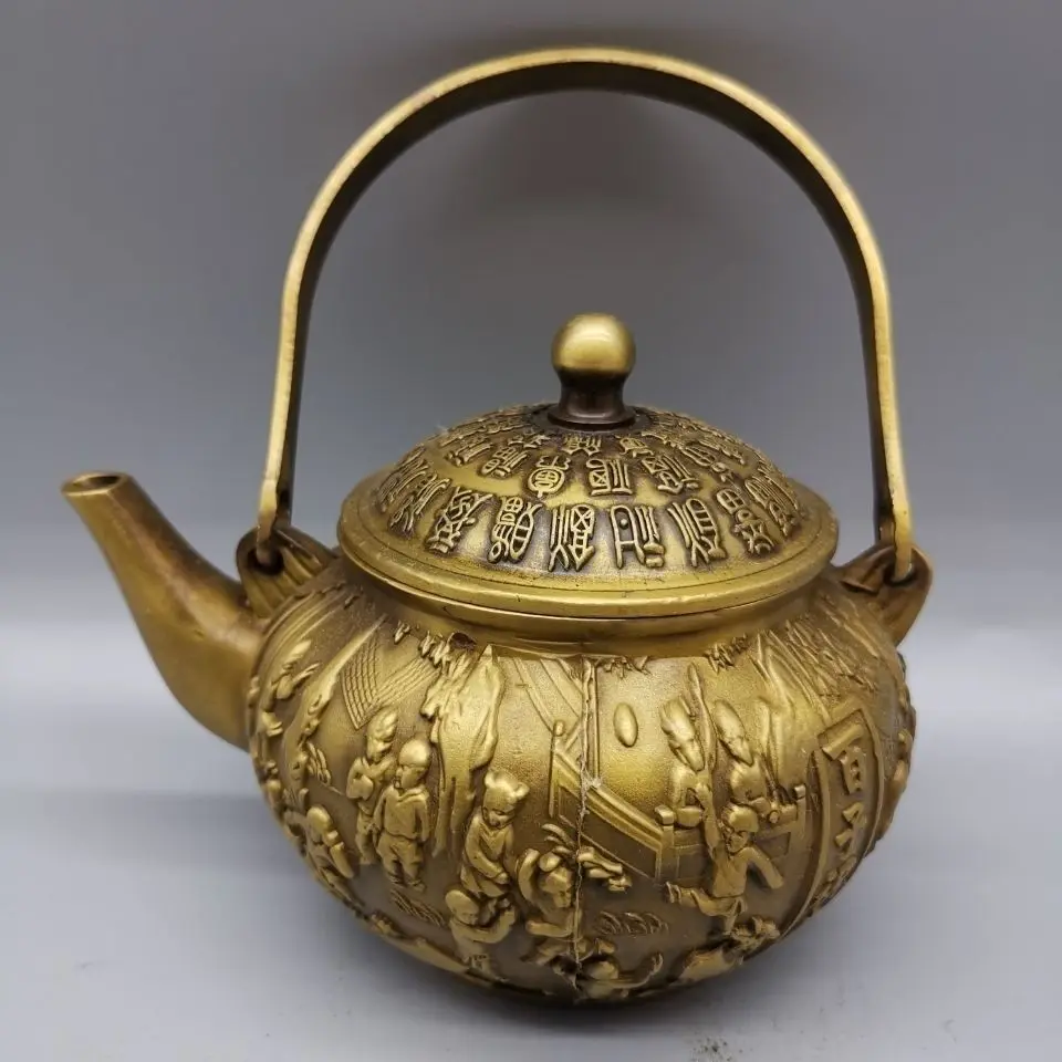 Retro Good luck Hundred Sons Blessing Teapot Ornament Decoration Tea Pet Figurines Desk Decor Accessories