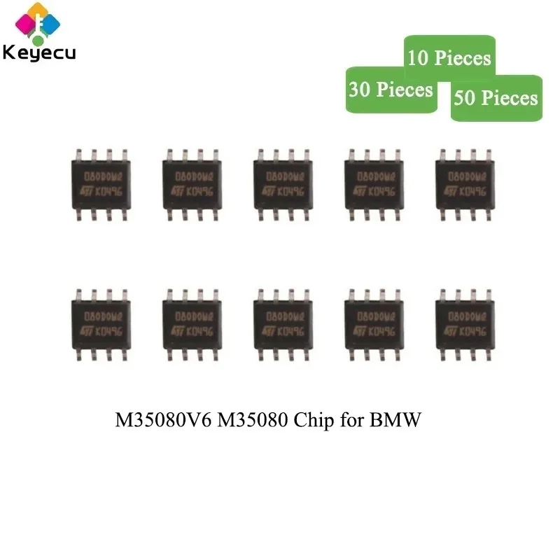 KEYECU 10 30 50 Pieces M35080V6 M35080 Transponder Remote Key Chip Fob for BMW