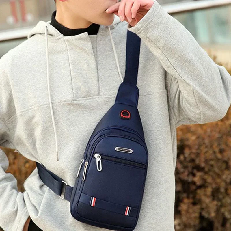 Unisex Leinwand Freizeit Sport Kleine Rucksack Oxford Tuch Ein-schulter Messenger Tasche Brust Tasche