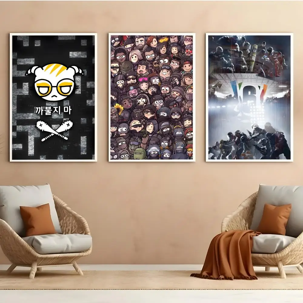 Tom C-Clancys R-Rainbow Six Siege Game Poster HD PVC Durable Wall Art - Waterproof Easy Clean For Home Office Bar