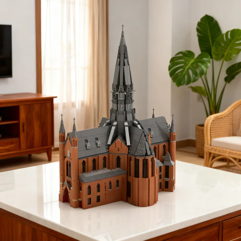 

6808 деталей MOC: Архитектурная модель собора Вонделкерк в Амстердаме, Нидерланды. Конструктор. Рождественский подарок. Идея для игрушки. Образовательный набор.