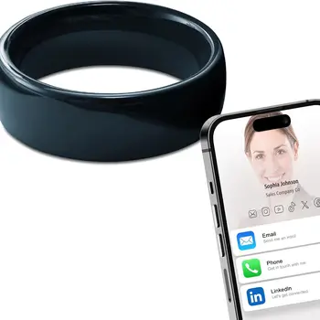 Anello intelligente in ceramica completa NFC Ntag215 compati...