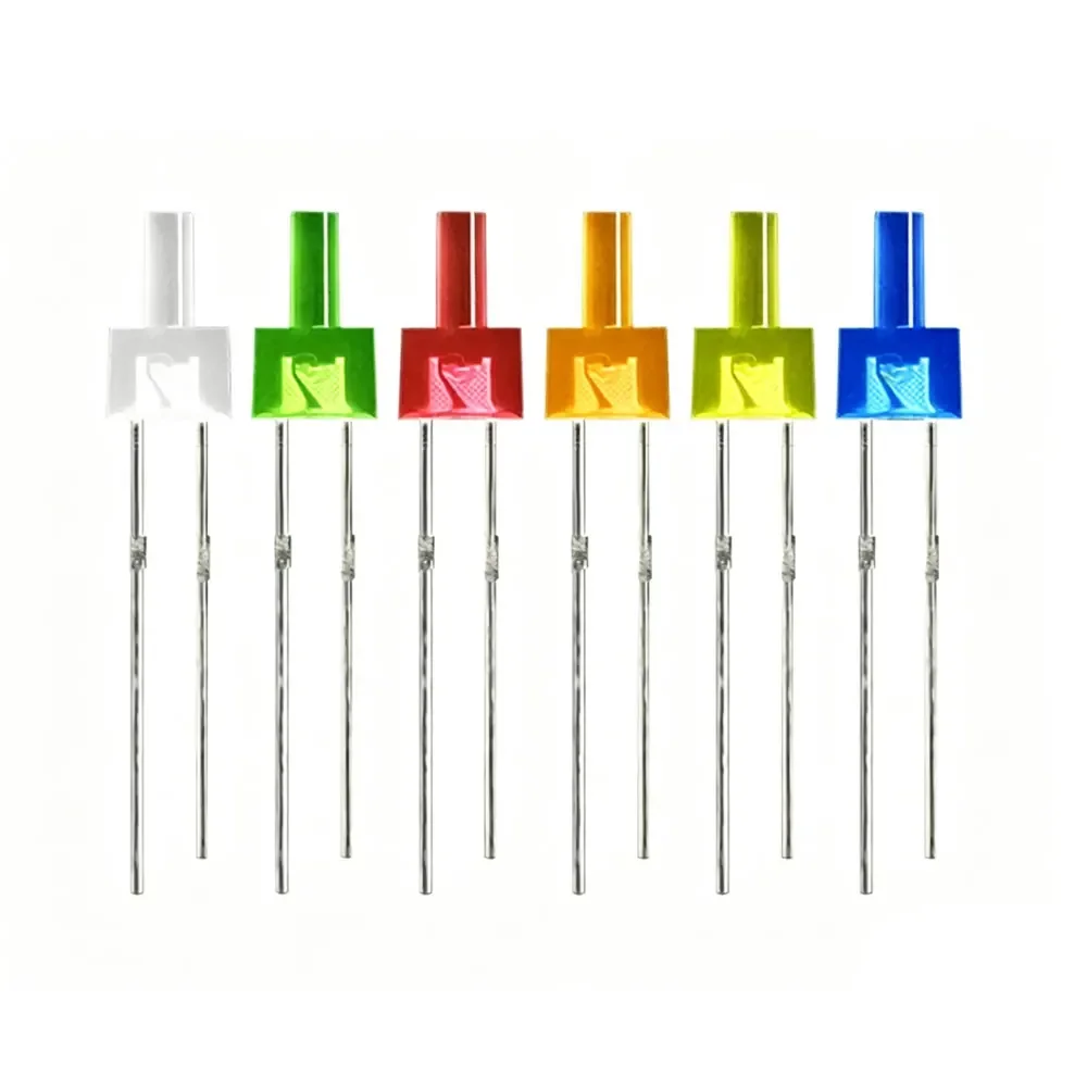 20pcs Multicolor 2mm Flat Top Led Diffused/Water Clear Red Yellow Blue Green White Orange LED Light Lamp