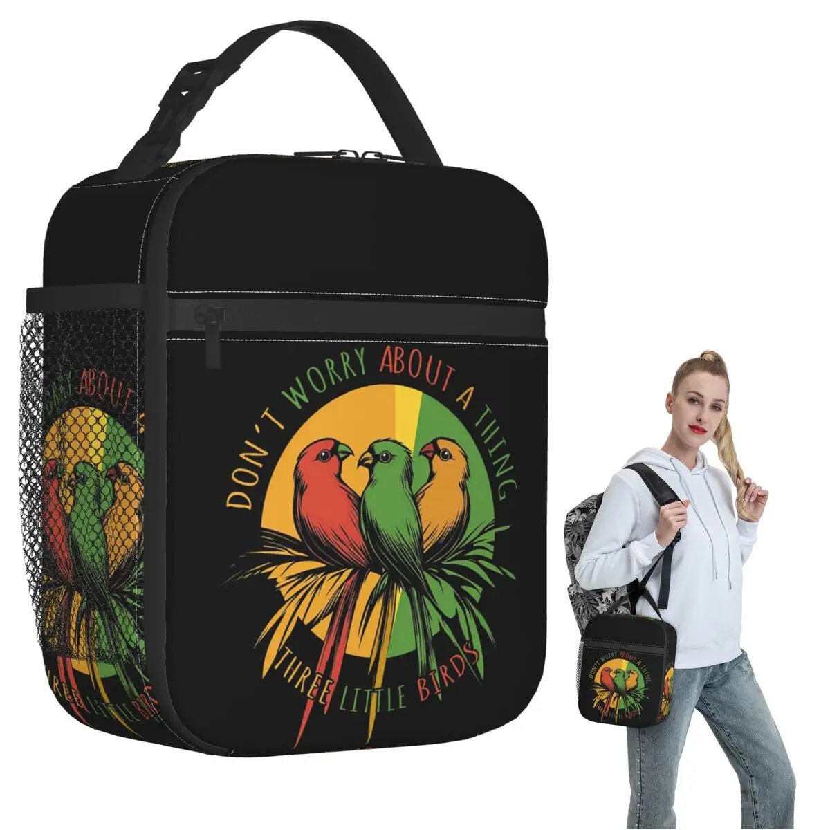 

Сумка-ланчбокс Kawaii Three Little Birds Reggae с термоизоляцией для женщин и детей, портативная термосумка для еды