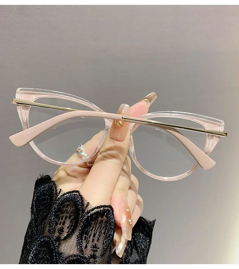 0–0,5–0,75 lichtempfindliche Myopie-Brille, Katzenauge, Anti-Blaulicht/Myopie-Brille, flacher Metall-Brillenrahmen für Myopie-Brille – Detail 14