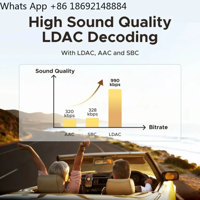 Bluetooth 6.0 5.4 Handsfree Adapter Bluetooth 3.5mm AUX Music Navigation Streaming Microphone for Calls Car