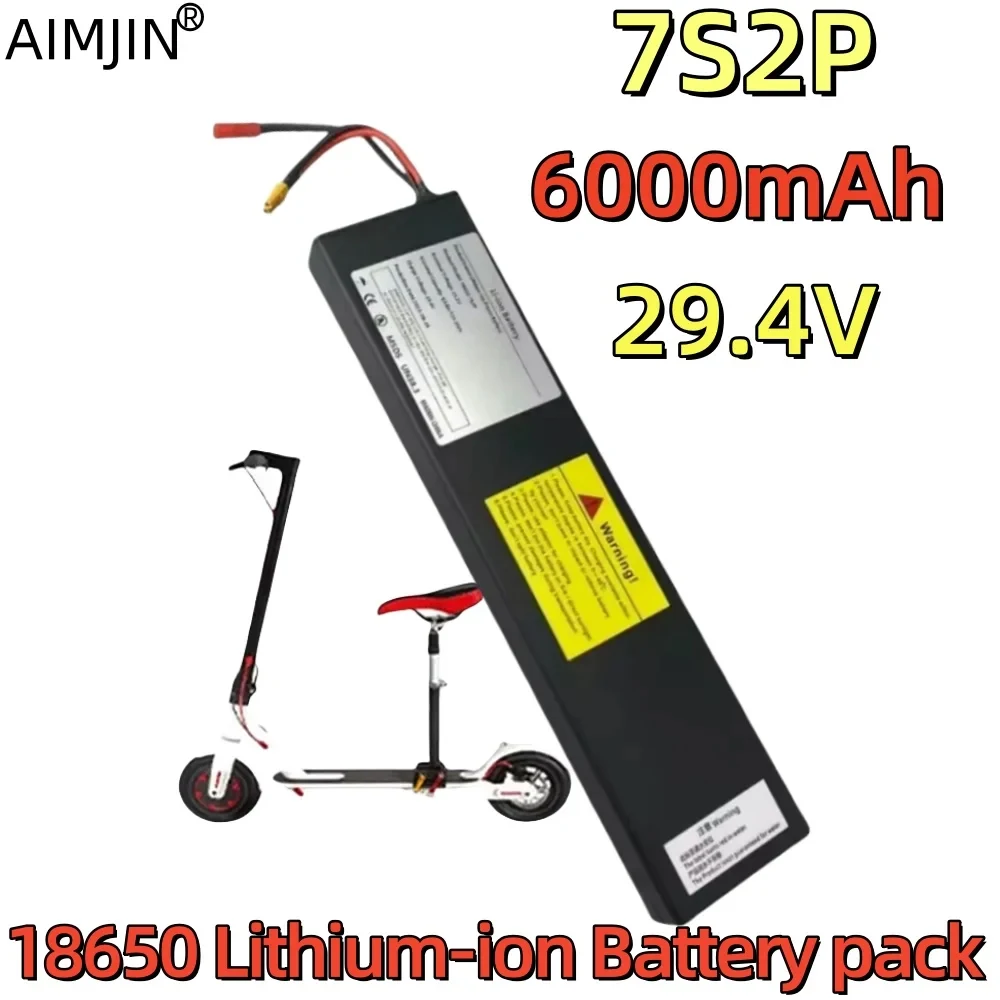 29.4v 6.0ah 7s2p 18650 bateria li-ion para 24v bicicleta elétrica ciclomotor balanceamento scooter