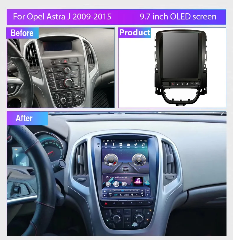 Radio de coche Android para Opel Astra J Vauxhall Buick Verano Holden Cascada 2009-2018 pantalla Multimedia navegación Carplay ECO GPS