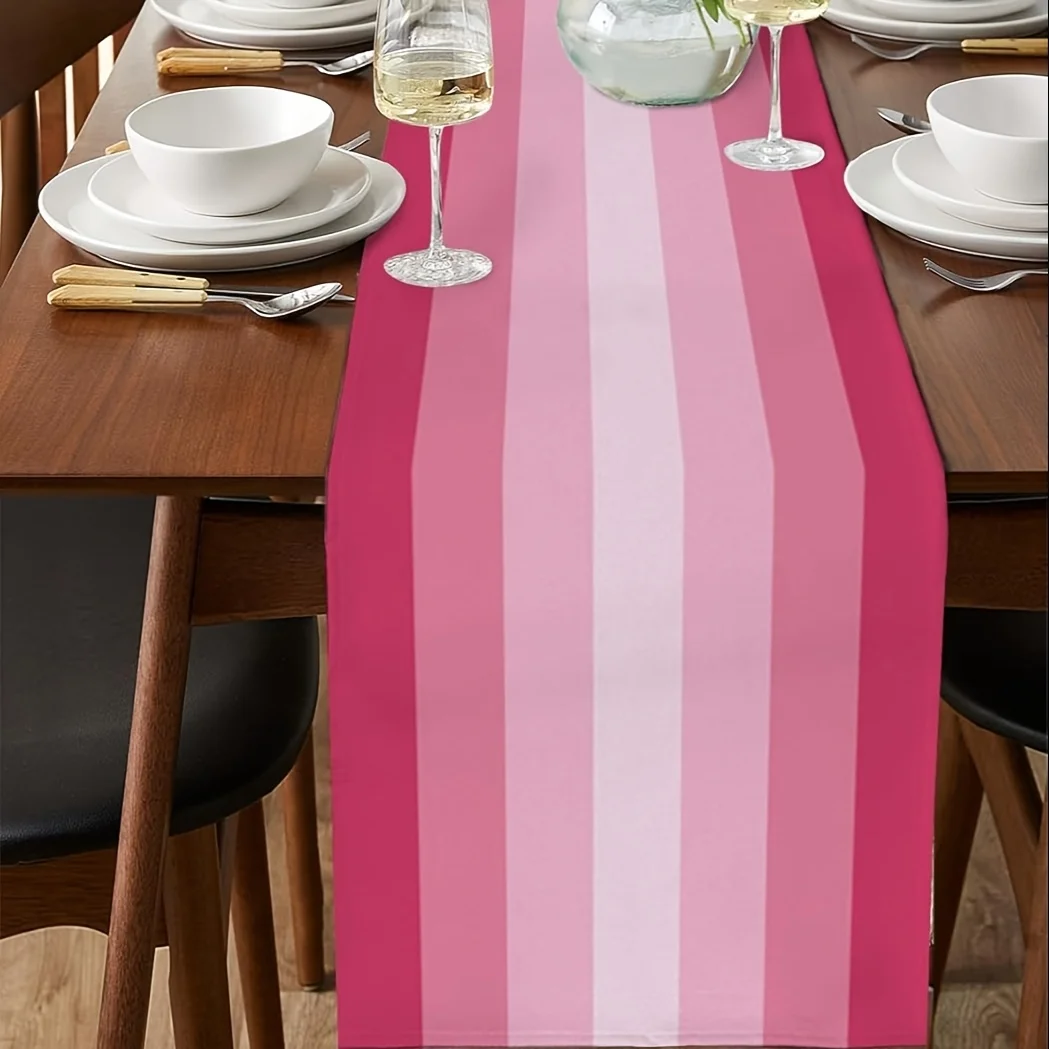 1 Piece of Silk Pink Table Runner, Suitable for Farmhouse, Indoor, Kitchen, Celebrations, Table Decoration, Restaurant and Banquet Decoration Supplies
