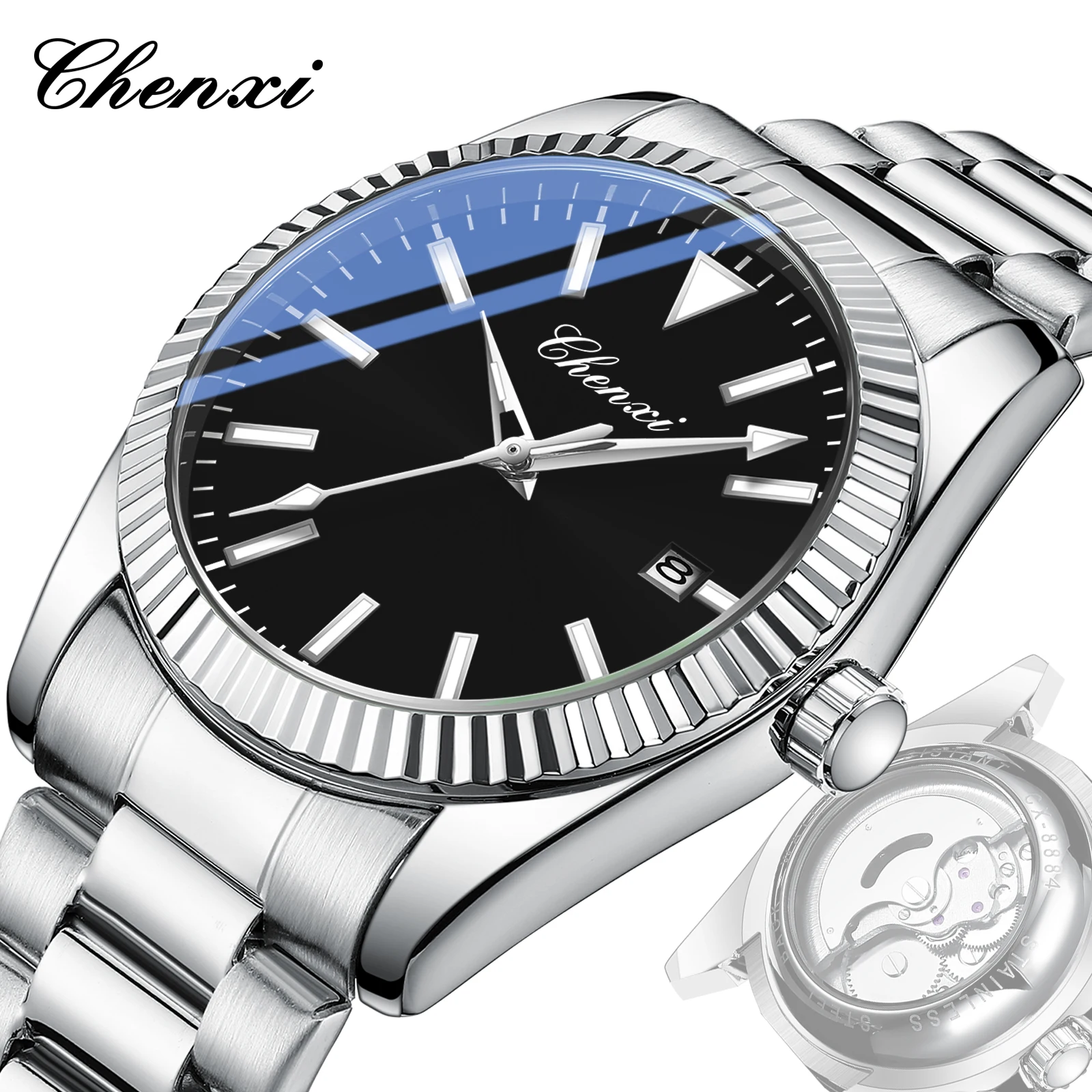 CHENXI 8884 Automatic Mechanical Wristwatches Clock Waterproof Watch Men Military Wristwatch Man reloj automático de hombre 2025