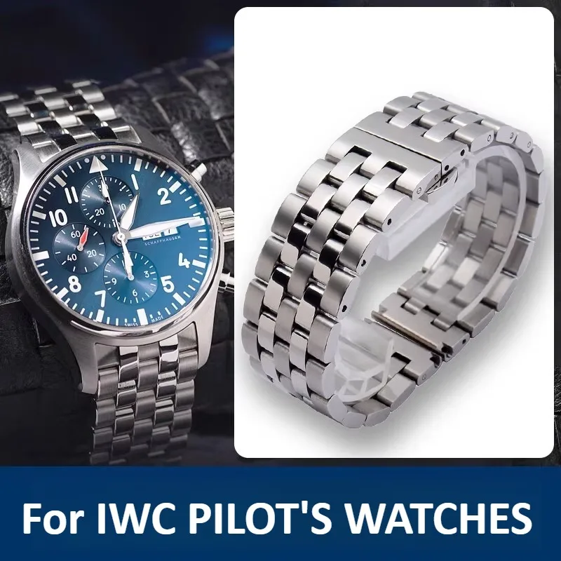 Correa de reloj de acero, pulsera de acero inoxidable para hombre, para reloj de piloto original IWC Little Prince MARK XVII 18 20 IW377717