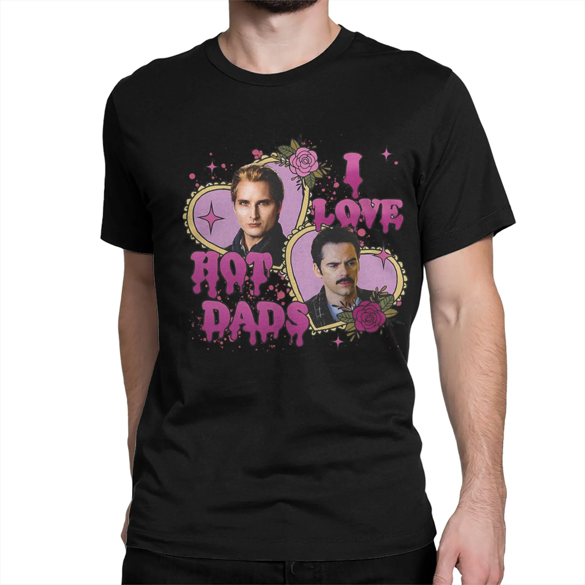 Men Women I Love Hot Dads Charlie Swan Carlisle Cullen  Shirt Cotton Print Tee Shirts  Clothing Outfits