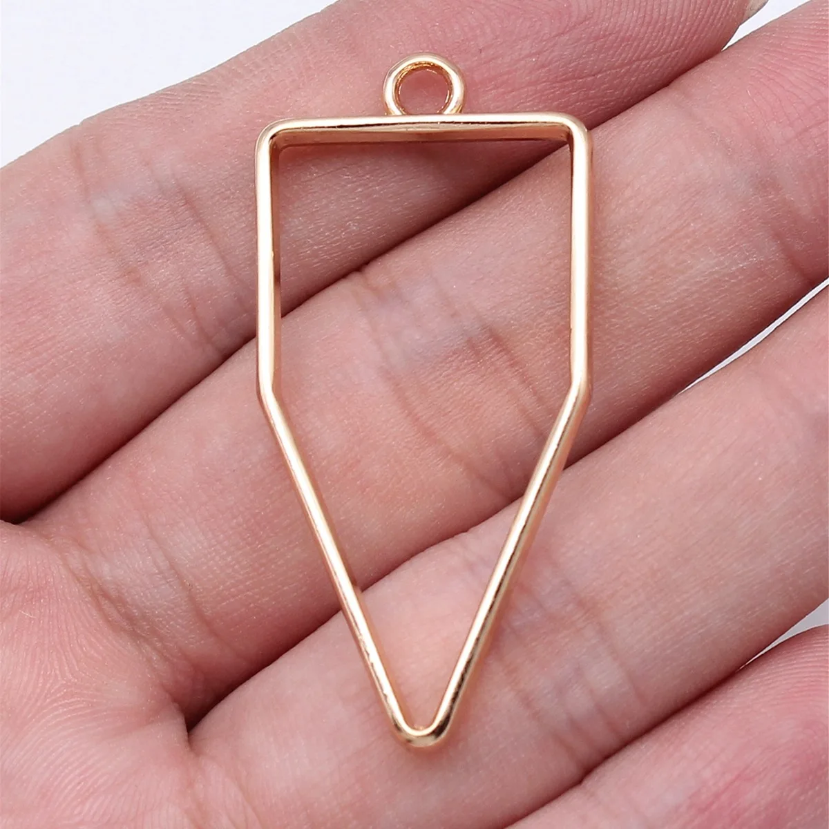 10pcs 22x45x3.7mm 4 Colors Hollow Geometric Glue Frame Series Pointed Tapered Frame DIY Vintage Jewelry Findings