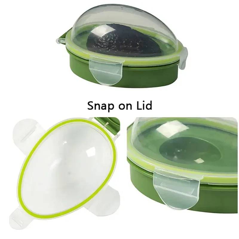 Snap-on Avocado Storage Container - Kitchen Food Crisper Box for Fruits Vegetables, Keep Fresh Longer