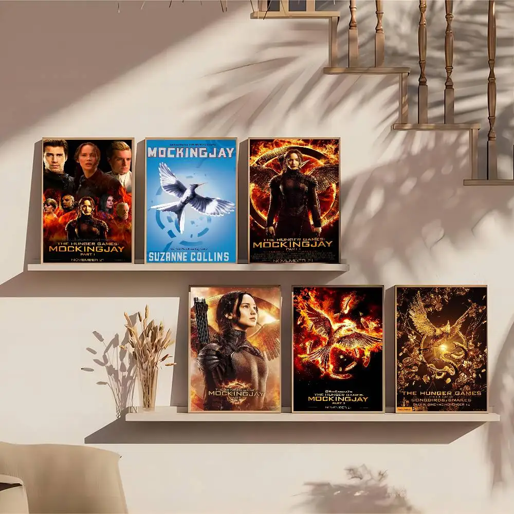 The Hunger Games 3 ملصقات فيلم لاصقة ملصق ورق أبيض DIY ملصقات حائط لغرفة البار والمقهى #1