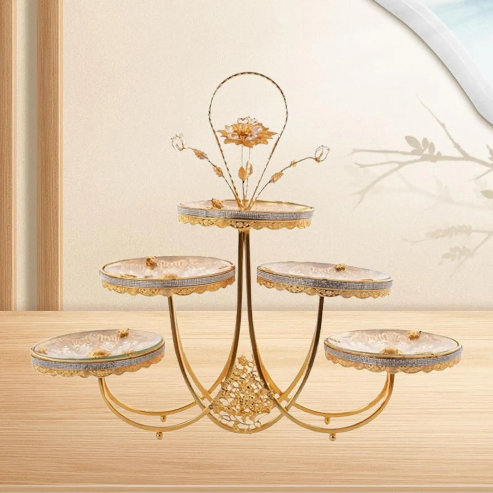 Candy Dish 5 Tier Decoration Table Centerpiece Dried Fruit Display Countertop Festivals Multipurpose Snack Plate Serving Tray