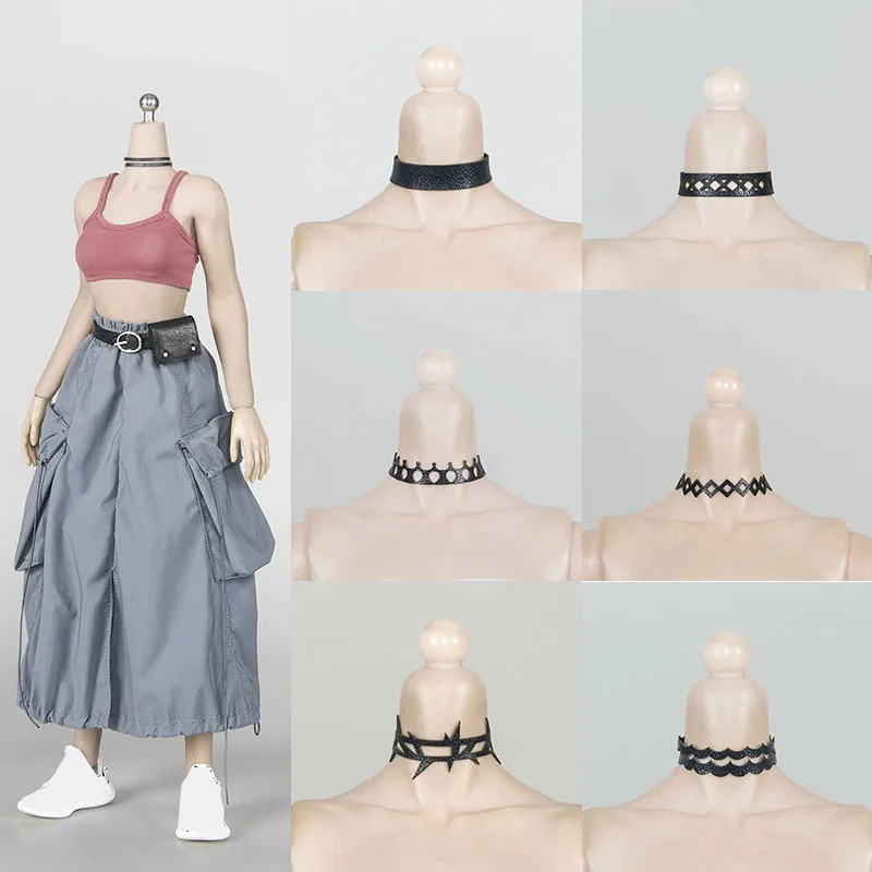 CHILI 1/6 Female Neckband Neck Strap Vest Skirt Clothes Model Fit 12 inch Soldier Action Figure Body Dolls