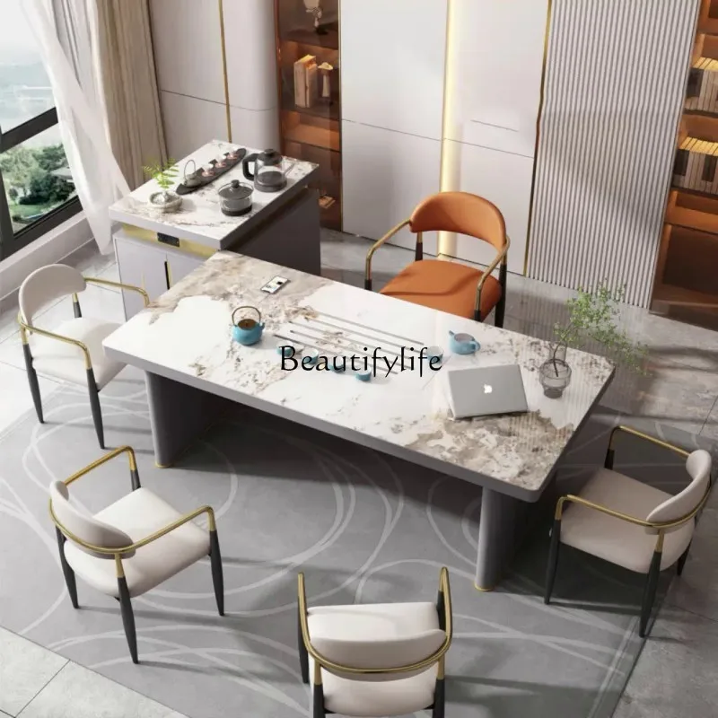

ls 42 *Light luxury island tea table modern office slate simple tea table multi-functional kung fu
