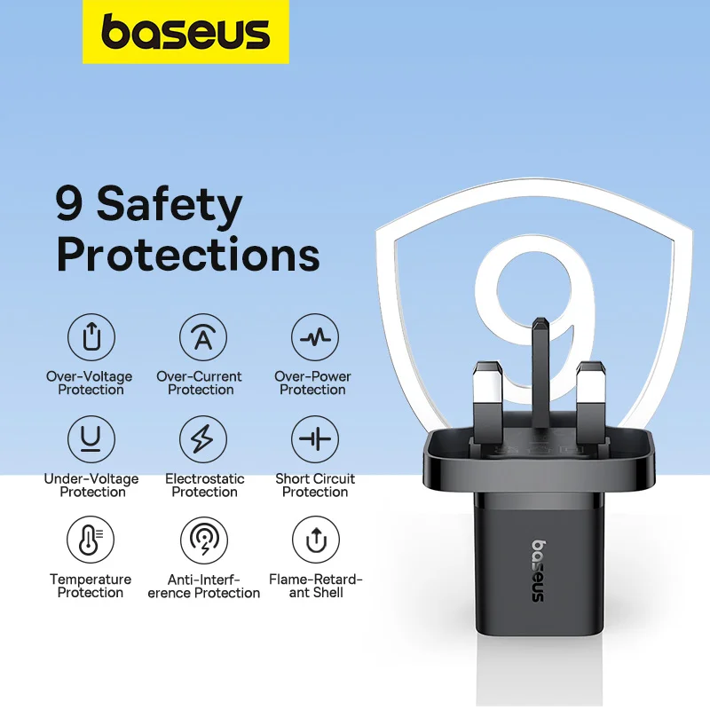 Baseus GaN5 Fast Charger(mini) 1C 30W UK Cluster